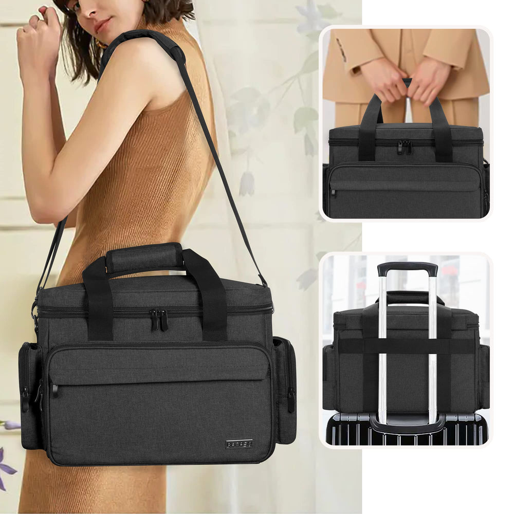 BAFASO grand sac maquillage – poches latérales zippées pour objets plats
