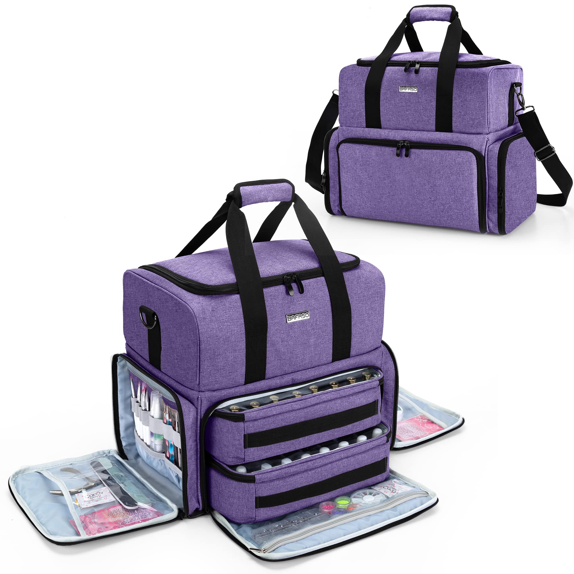 BAFASO Organisateur Vernis avec capacité jusqu'à 80 bouteilles et protection renforcée.