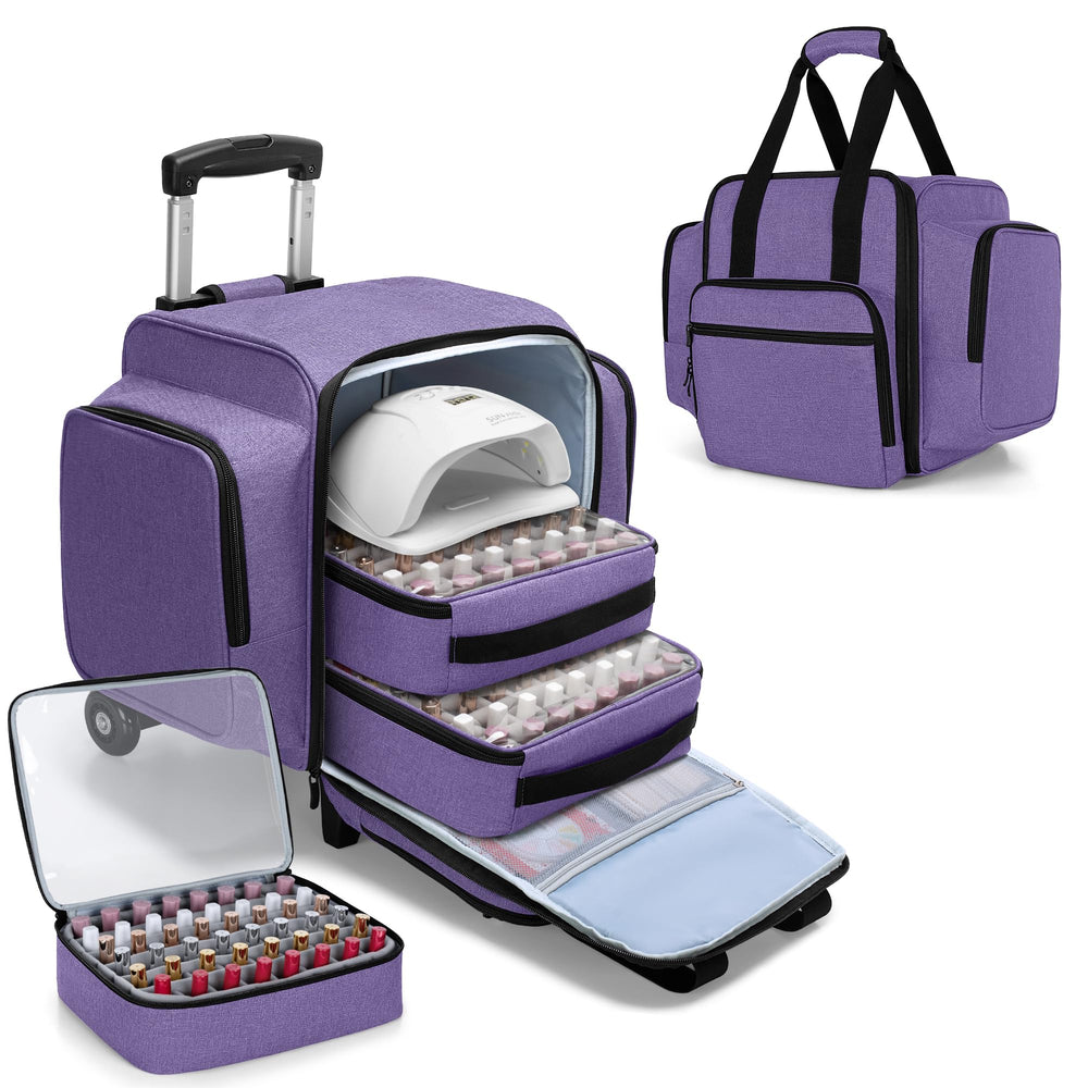 BAFASO Organisateur vernis roulant 144 bouteilles, transport sûr et pratique lors de déplacements.