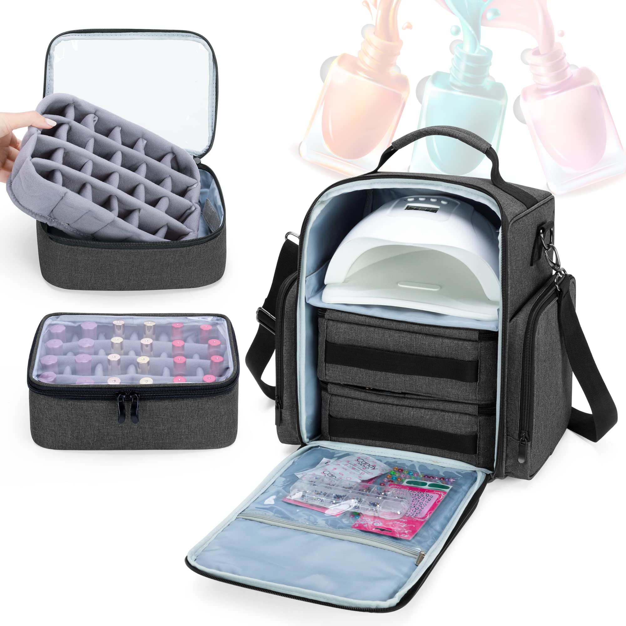 BAFASO Deux poches amovibles pour vernis et outils, flexibilité maximale