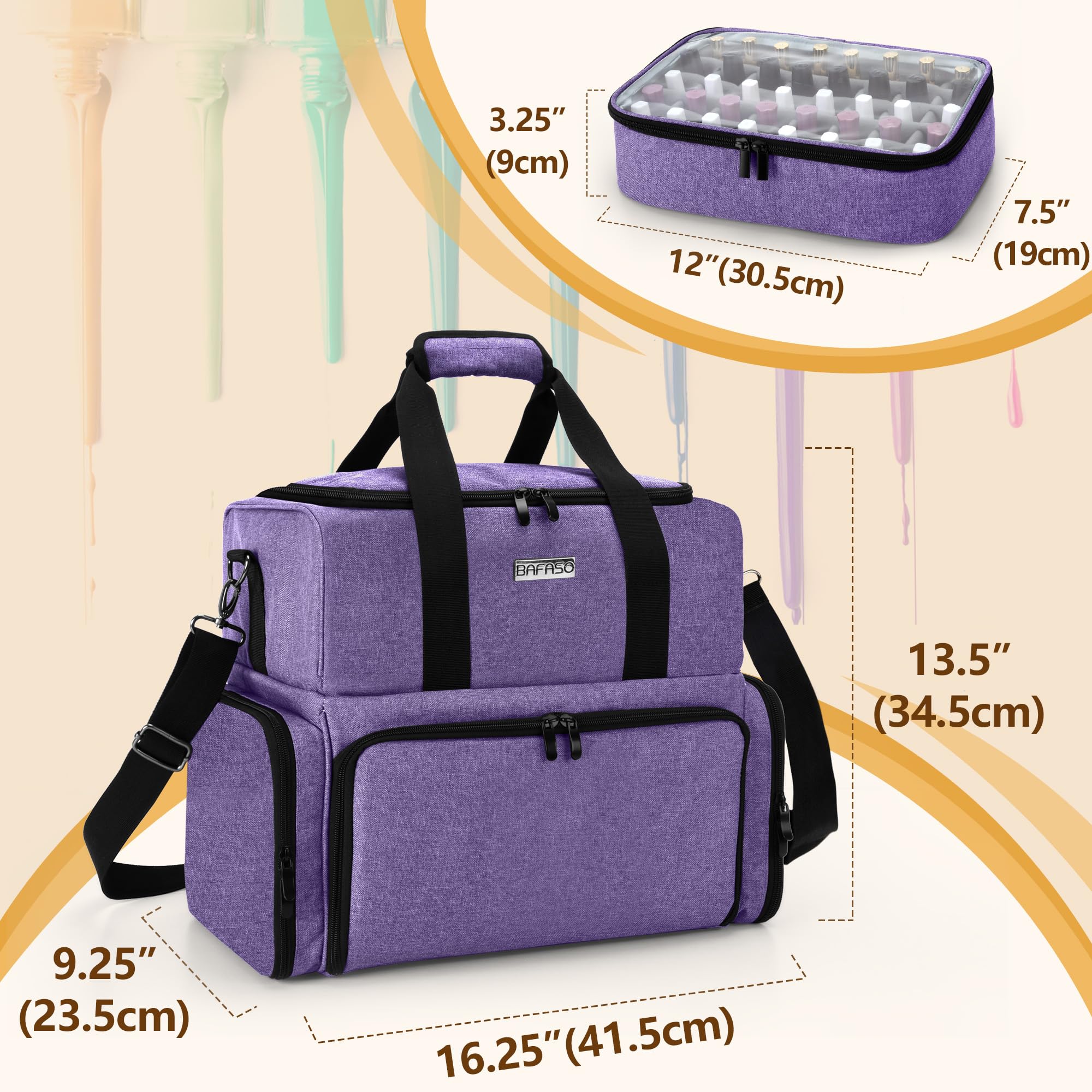 Pochettes amovibles pour bouteilles et petits accessoires.