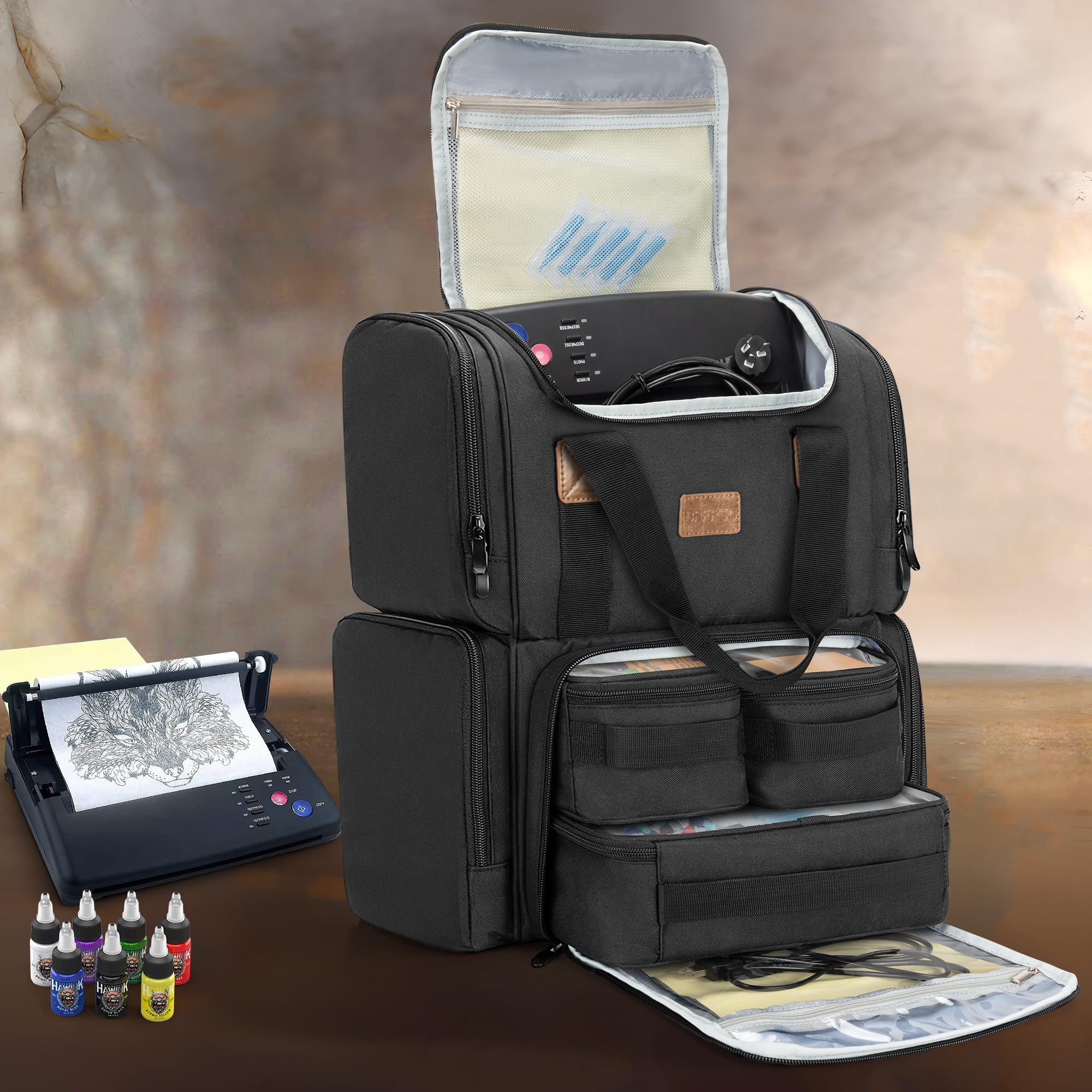 BAFASO sac à dos tatouage, dimensions et options de portage