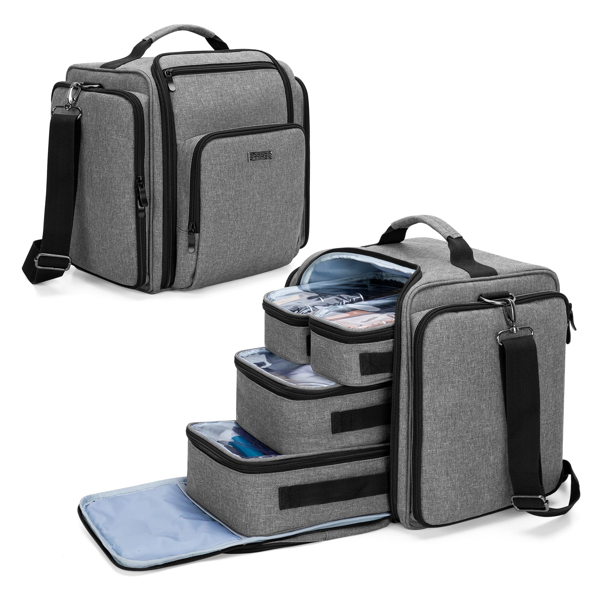 Trousse BAFASO avec 4 poches intérieures amovibles pour organiser le maquillage