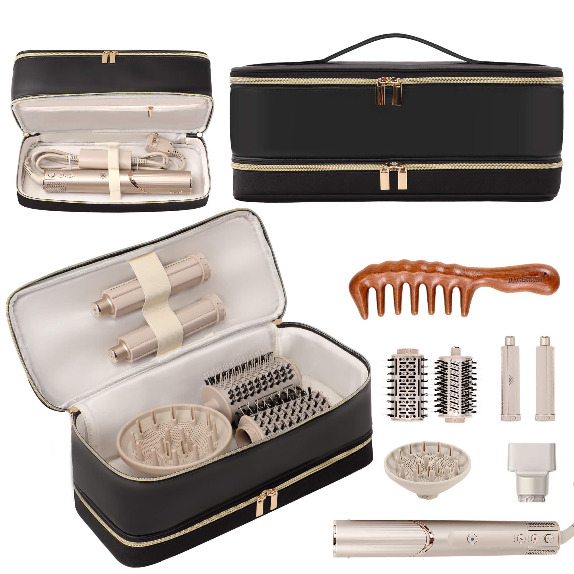 BAGCRAZY travel case for Dyson Shark FlexStyle with double-layer protection keeps tools organized.