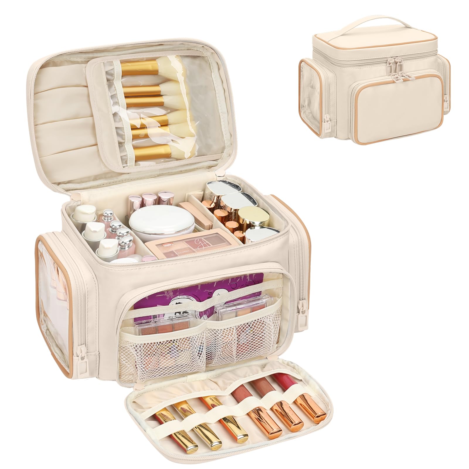Bagmoly Grand Sac Maquillage intérieur montrant l'espace et l'organisation pratique.