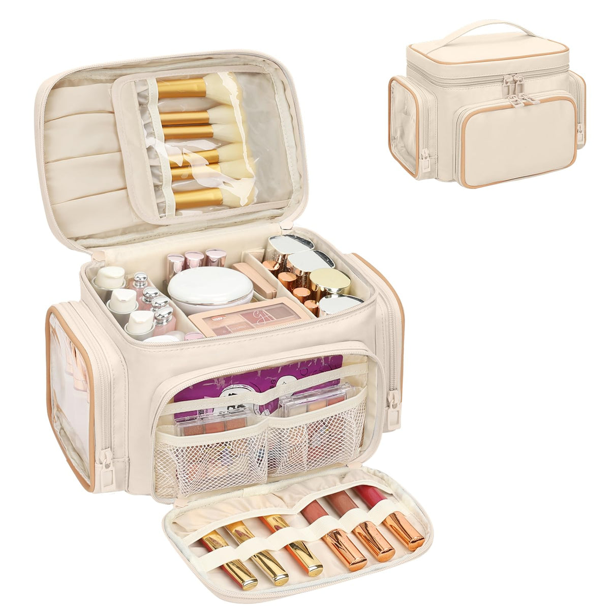 Bagmoly Grand Sac Maquillage intérieur montrant l'espace et l'organisation pratique.