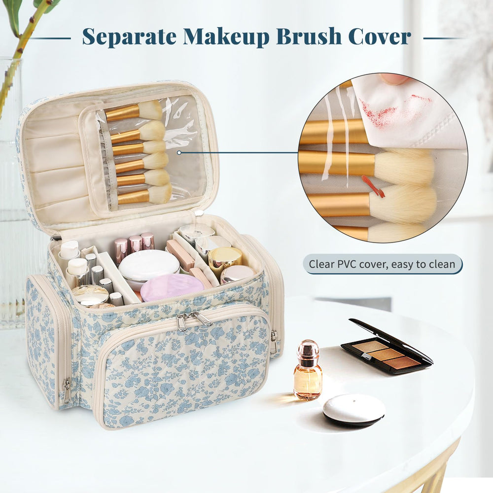 Bagmoly trousse maquillage coton poches latérales pour accessoires voyage.