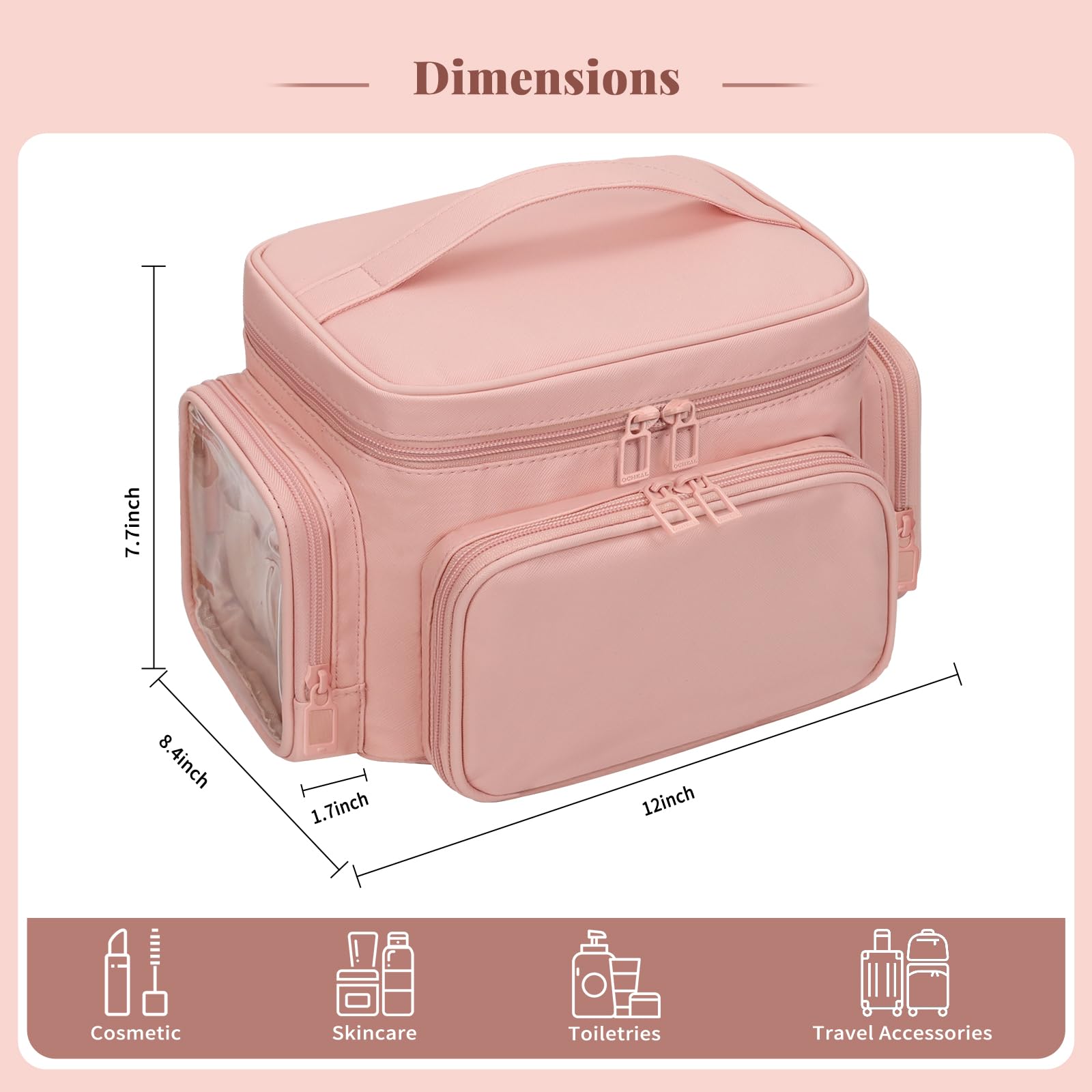 Bagmoly Trousse Maquillage Imperméable matériaux durables et résistant aux éclaboussures.