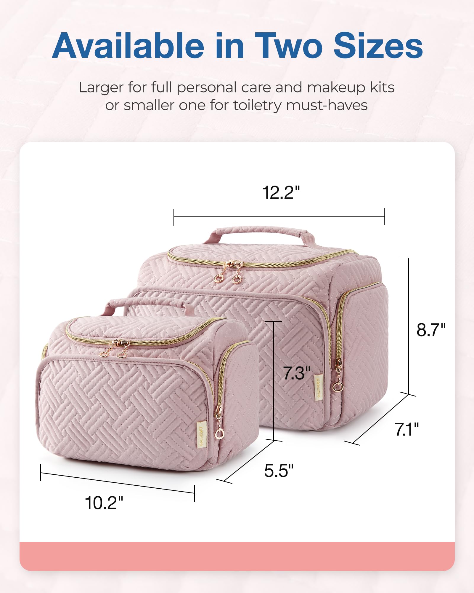 Accessoires de voyage BAGSMART, format compact, pratique pour tous vos articles, rose.