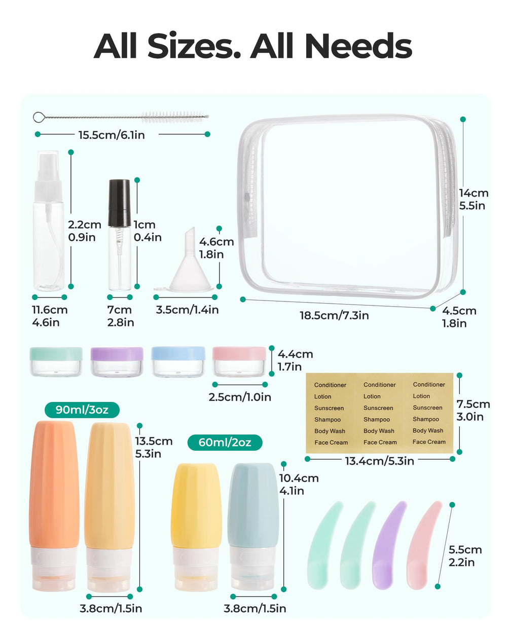 BAGSMART bouteilles-couleurs-pastel ajoutent une touche douce et organisée.