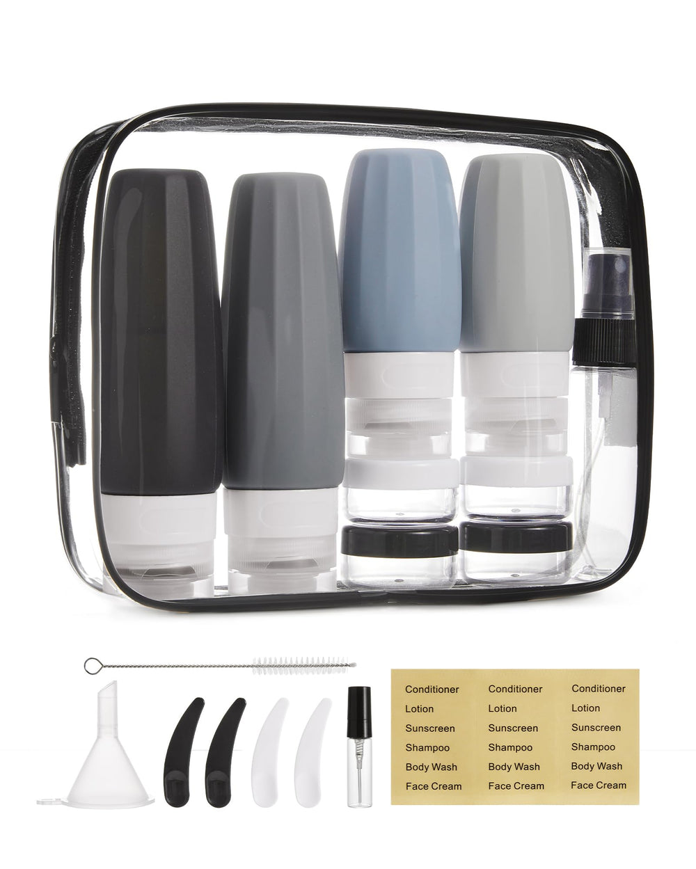 BAGSMART: bouteilles voyage en silicone 3oz et 2oz, anti-fuite pour voyage