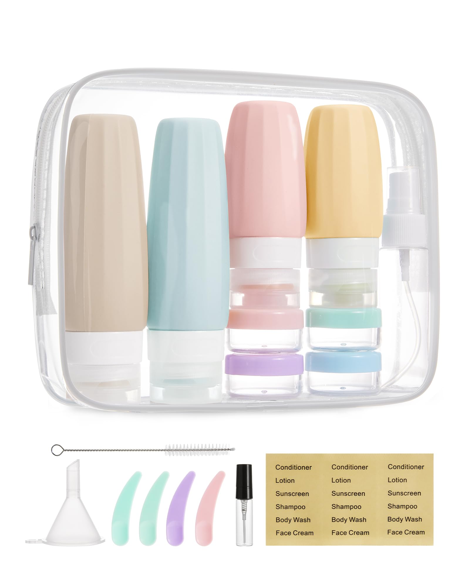 BAGSMART ensemble-bouteilles-voyage-silicone pour un rangement pratique lors des déplacements.