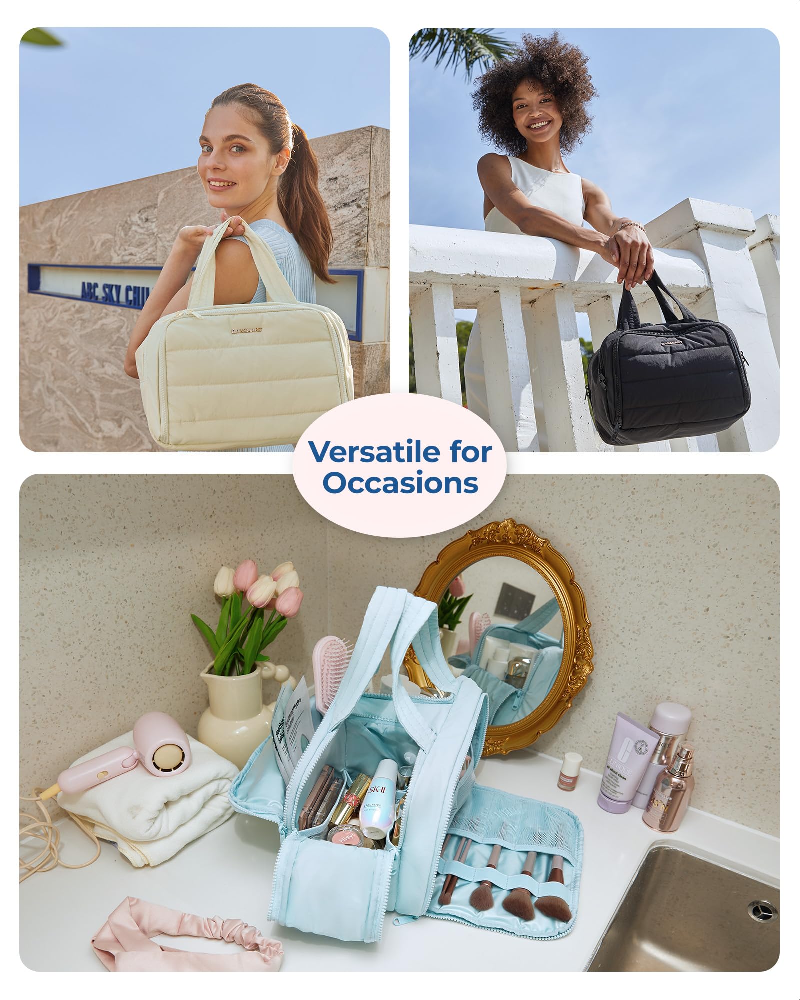 BAGSMART bleu, cadeau pratique pour femmes qui voyagent et organisent.