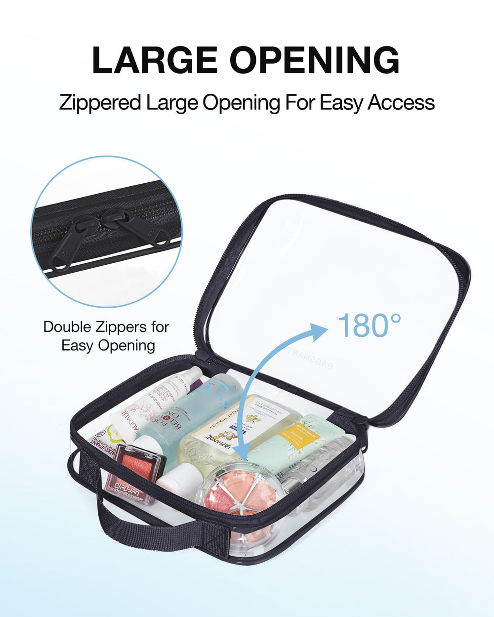 Coutures renforcees BAGSMART pour reduzir les risques de fuite.