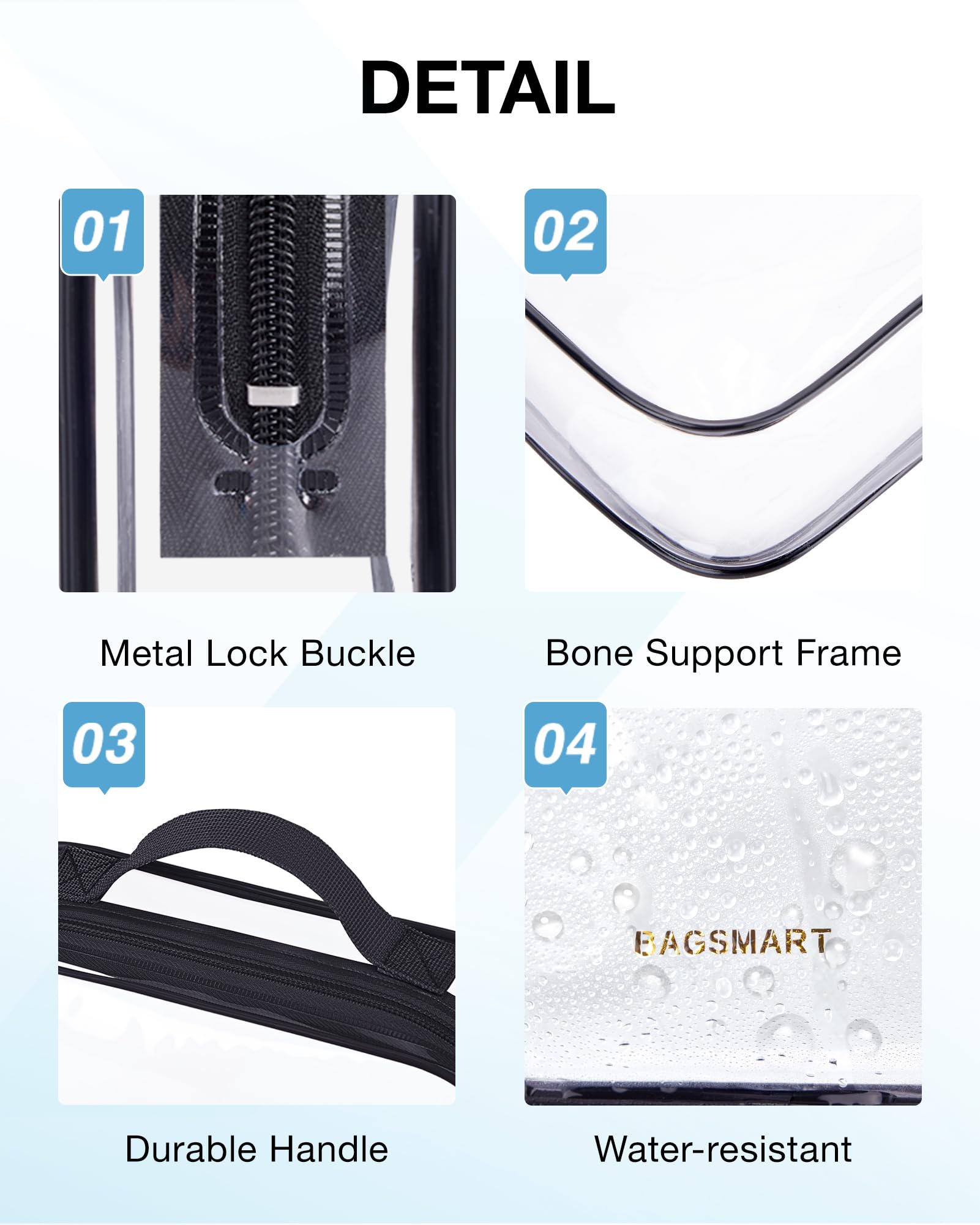 BAGSMART fermeture zipp durable et fluide pour une utilisation durable.