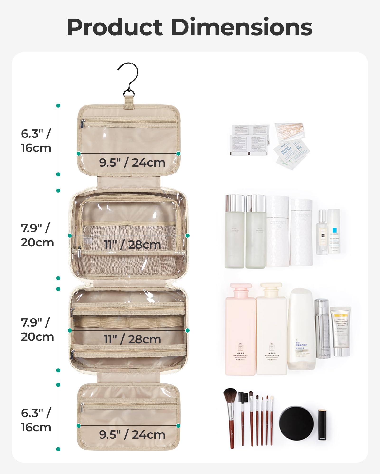 BAGSMART crochet 360 degrés et poignée pour accrocher.