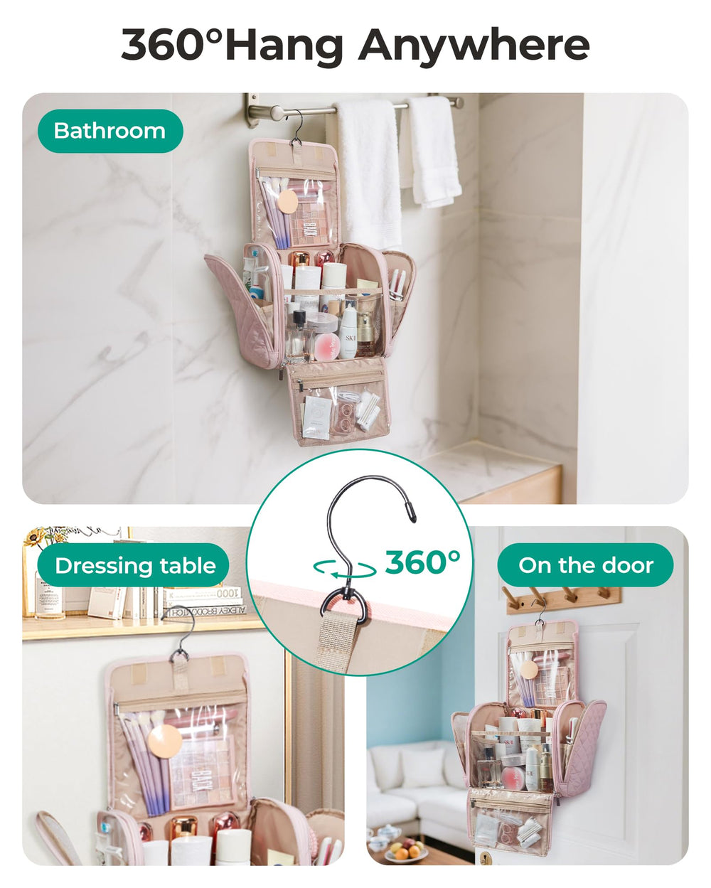 BAGSMART crochet pivotant à 360 degrés pour suspendre facilement.