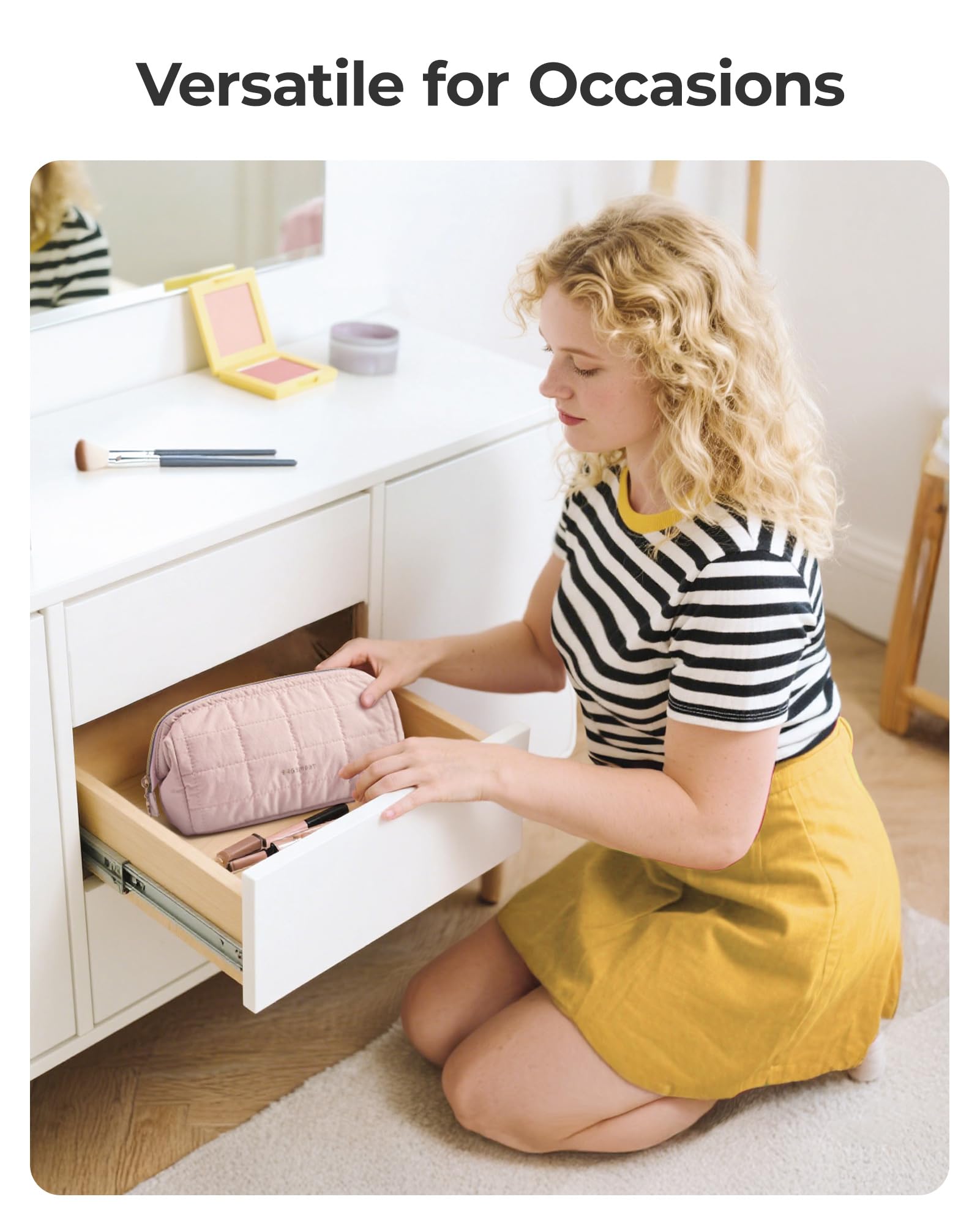 Design rose BAGSMART allie style et praticité pour votre routine beauté.