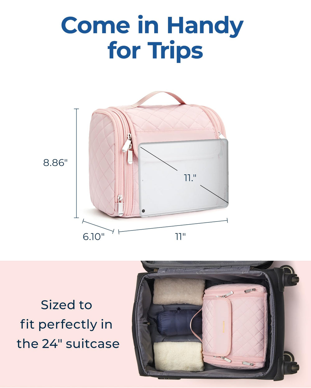 BAGSMART fermeture-zip-metal: fermeture robuste et ouverture fluide.