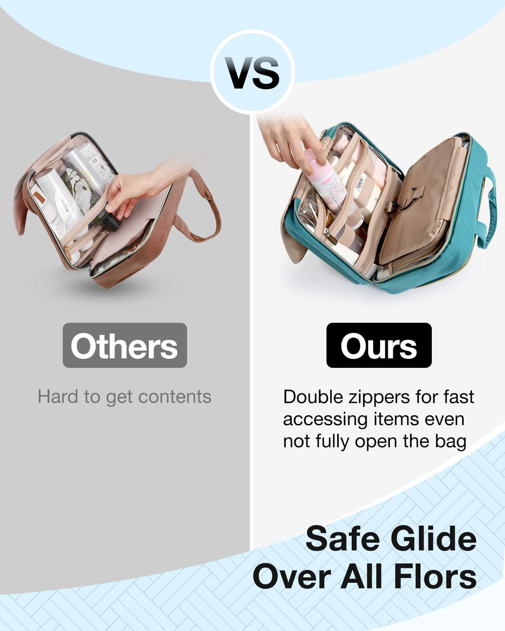 BAGSMART fermeture zippée double, accès rapide et pratique.