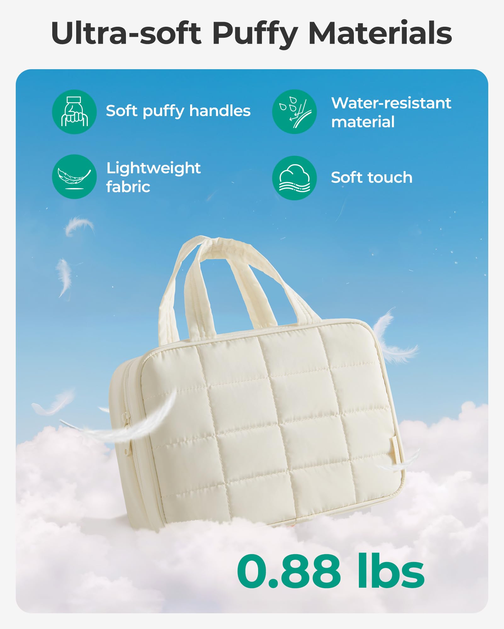 BAGSMART intérieur avec attaches élastiques pour maintenir les flacons debout.
