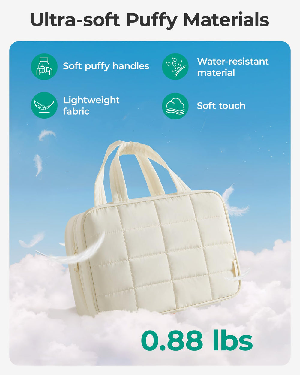 BAGSMART intérieur avec attaches élastiques pour maintenir les flacons debout.