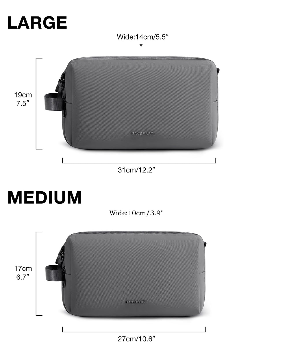 BAGSMART kit de toilette homme, organisation intérieure efficace pour le voyage et la maison.