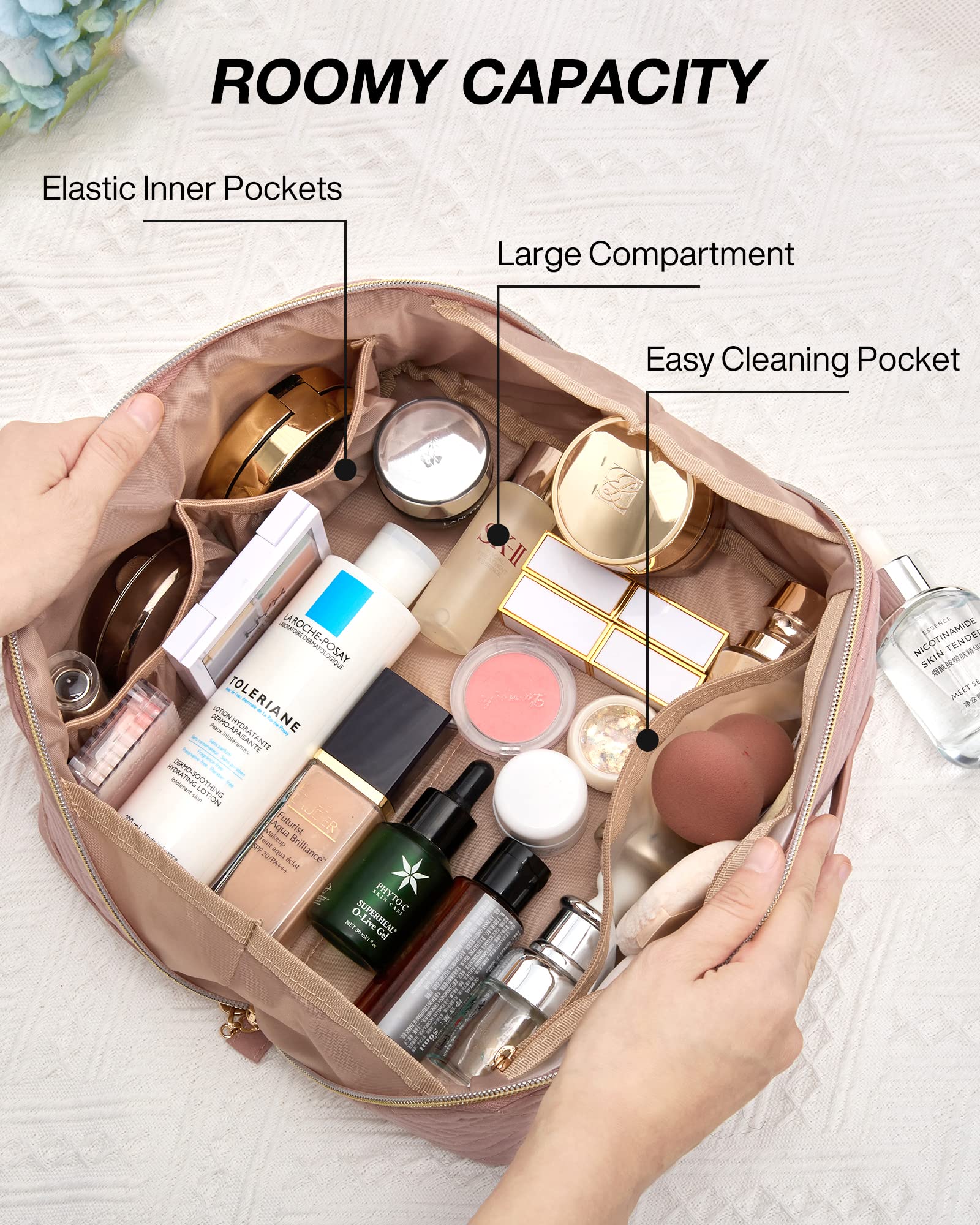 Sac BAGSMART maquillage avec poches élastiques organisées