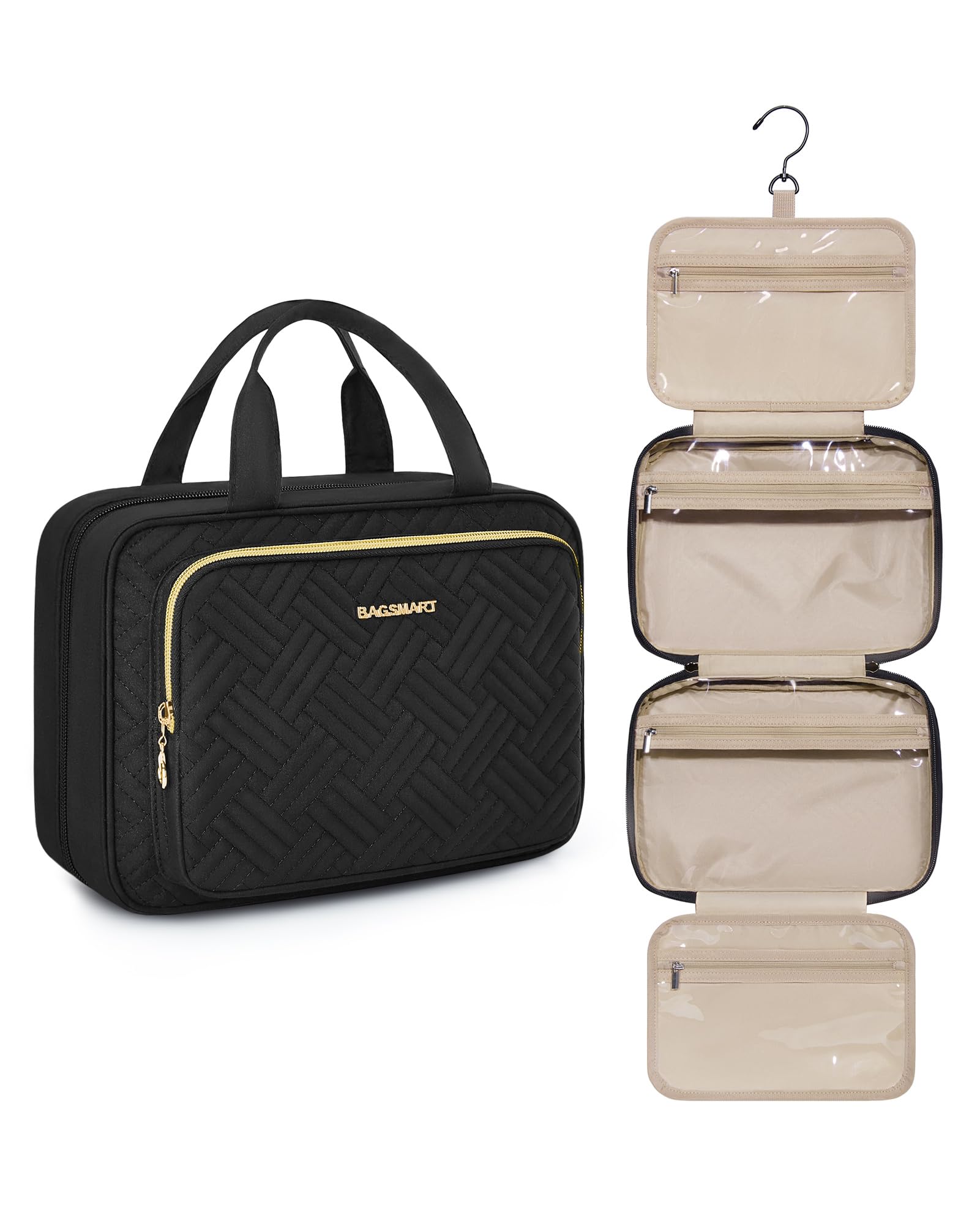BAGSMART organisateur de toilettes suspendu avec crochet 360 degrés.