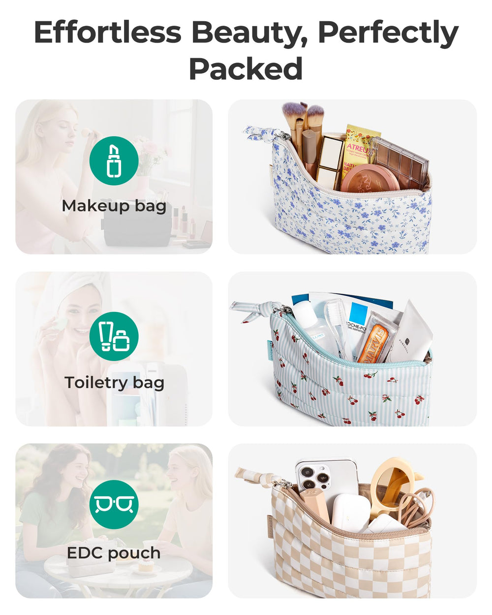 Organisation de sac Bagsmart, compartiments compacts, idéal pour accessoires et miniatures.