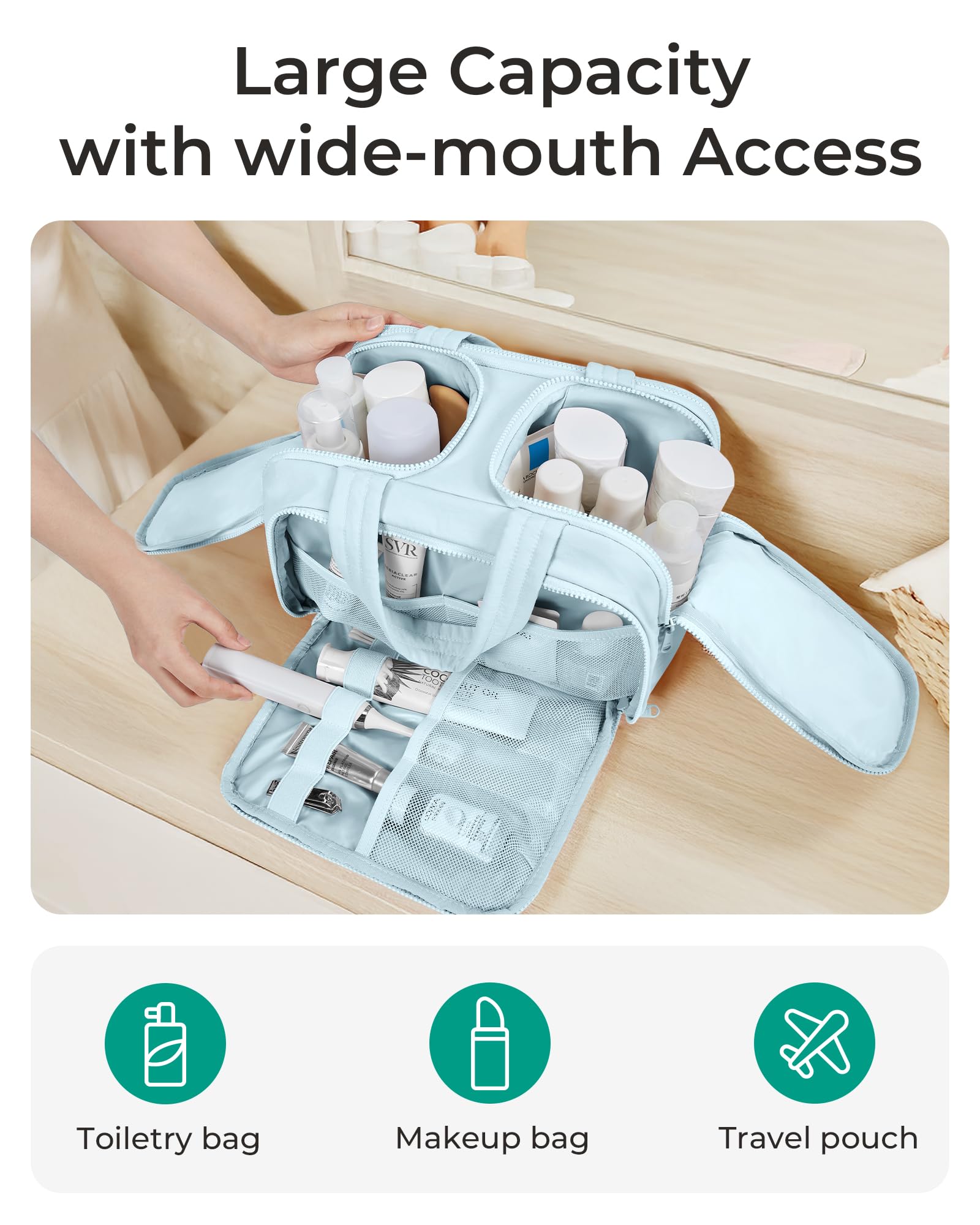 Trousse BAGSMART à ouverture double, meilleure accessibilité et organisation.