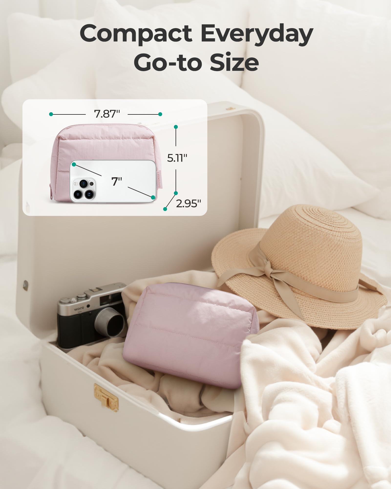 BAGSMART Puffy Poches Verticales — organisation claire et stabilité pour rouges à lèvres et pinceaux.