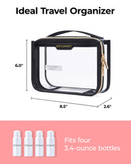 Sac BAGSMART de toilette à ouverture 360° avec PVC transparent pour repérage rapide.