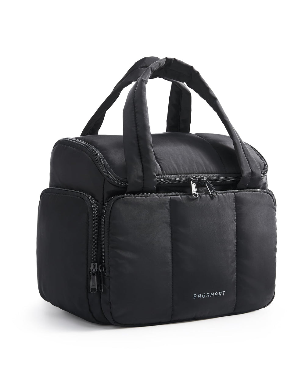 BAGSMART sac de toilette voyage femme imperméable noir, pratique pour ranger les essentiels.