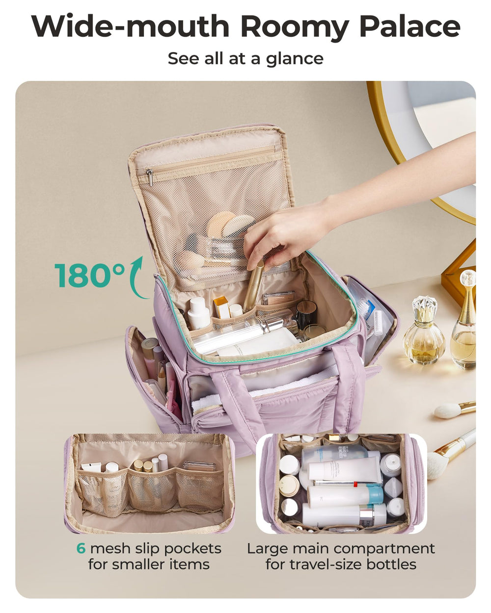 BAGSMART séparation humide et sec garde les produits au sec en voyage.