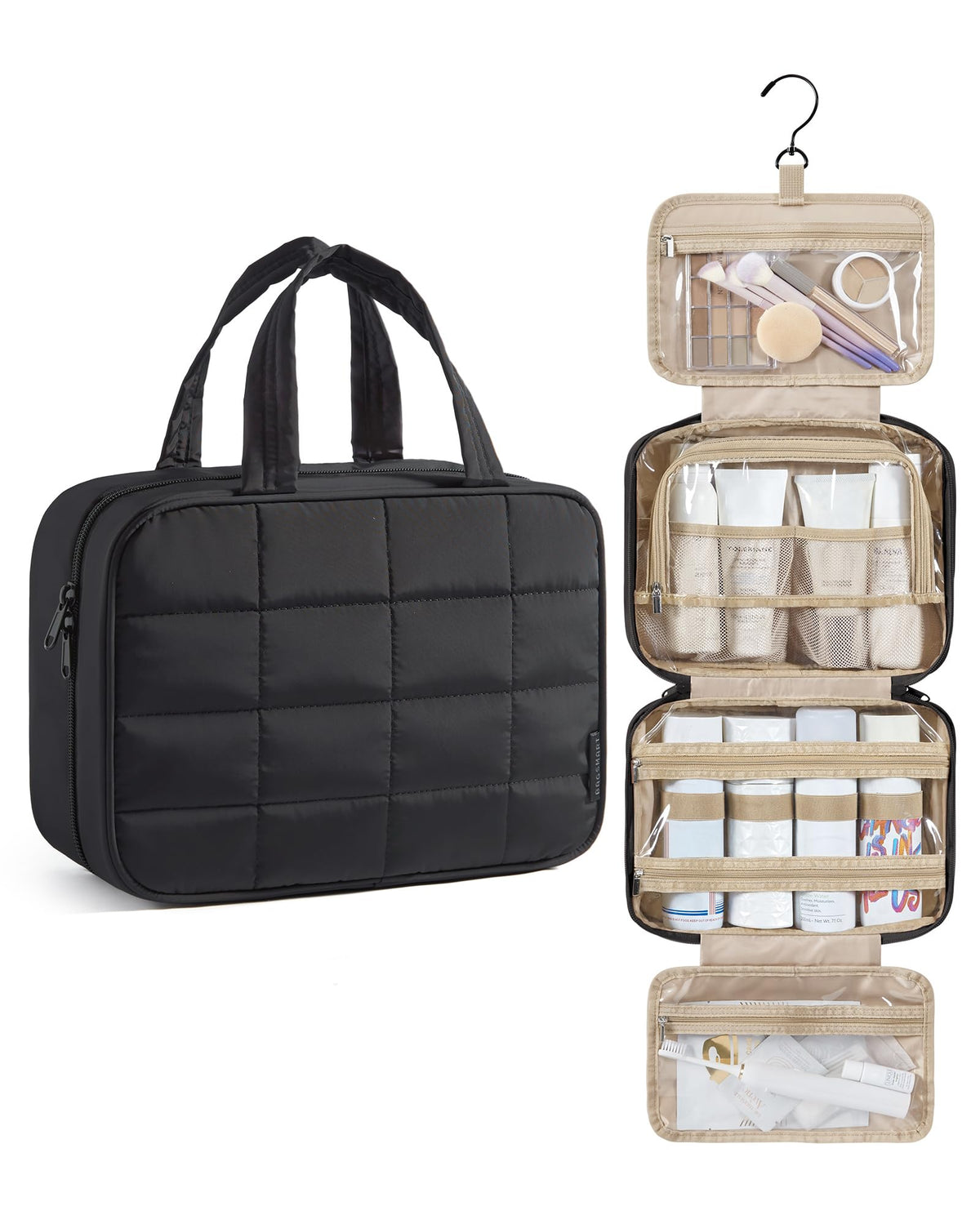 BAGSMART sac de toilettes, matière moelleuse et légère pour voyage.