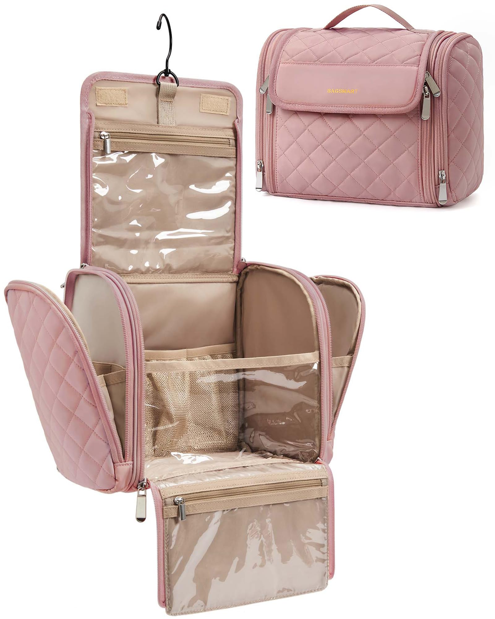 BAGSMART sac maquillage grand capacite: parfait pour cosme-tiques et accessoires de voyage.
