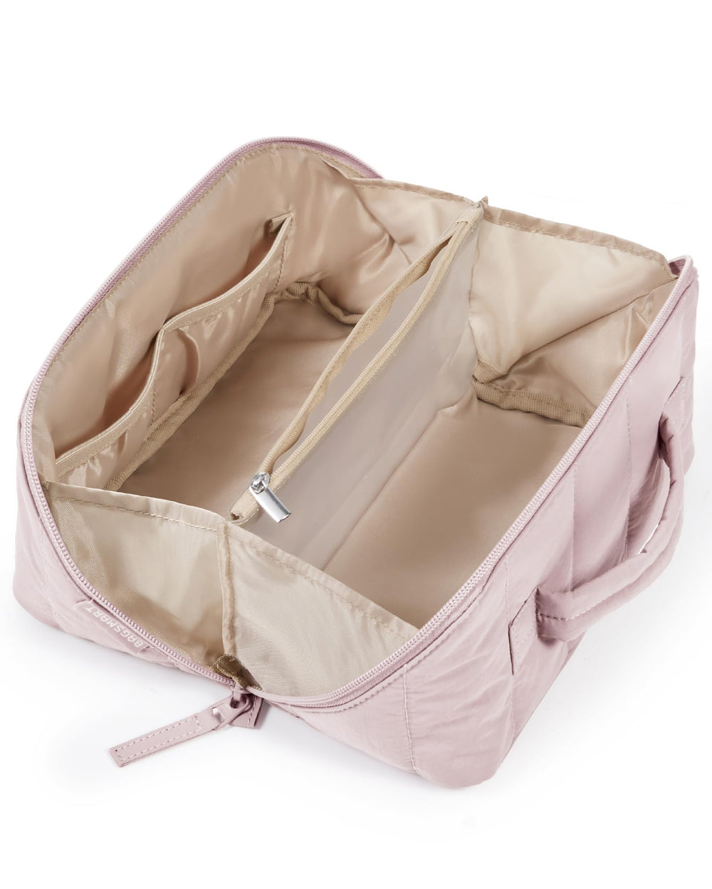 Sac BAGSMART avec ouverture complète, pratique pour accéder rapidement aux cosmétiques en voyage.