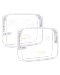 Trousse BAGSMART transparente ensemble deux pièces, pratique pour le voyage et les contrôles.
