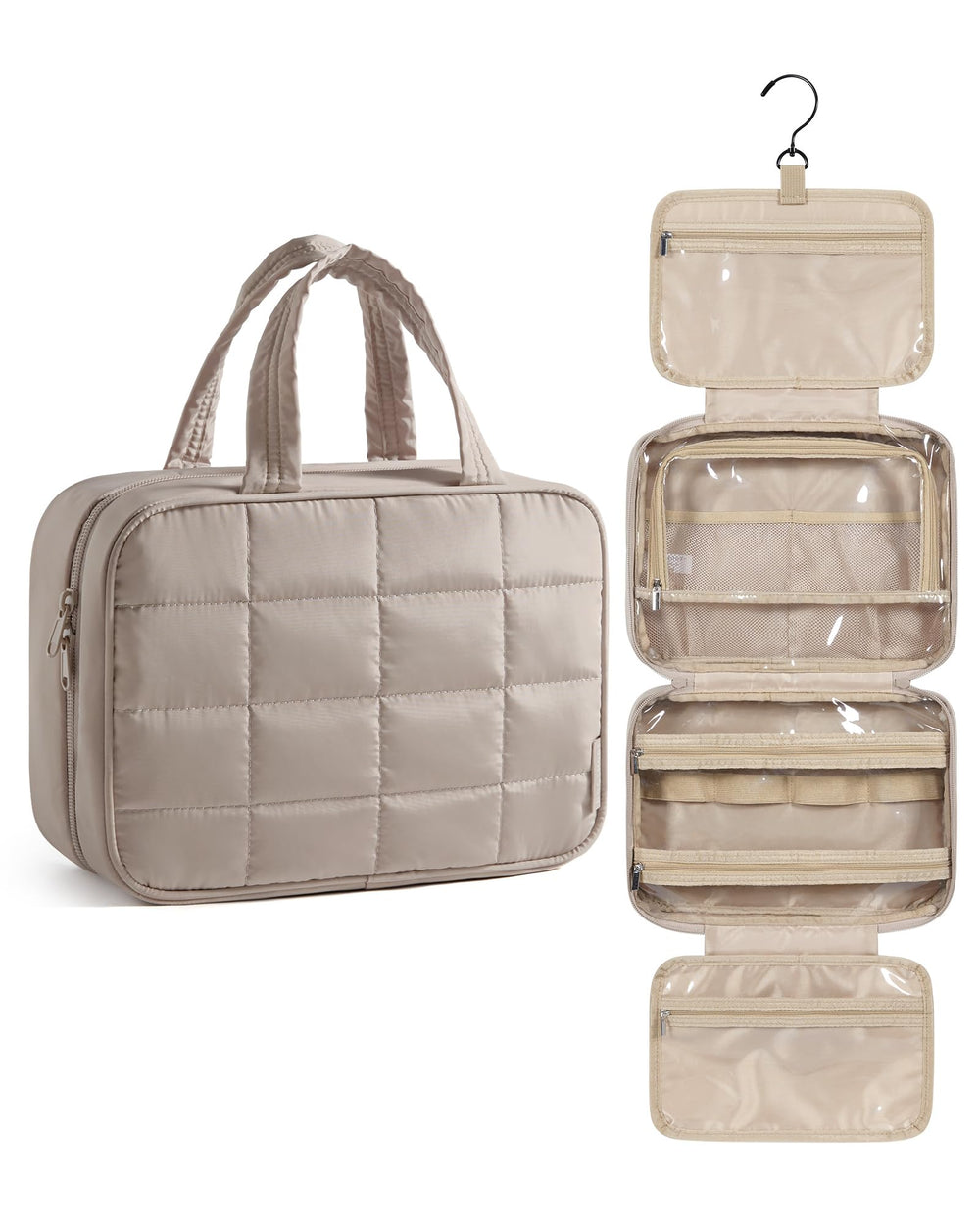BAGSMART sac de toilette suspendu, pratique pour gagner de l'espace en voyage.