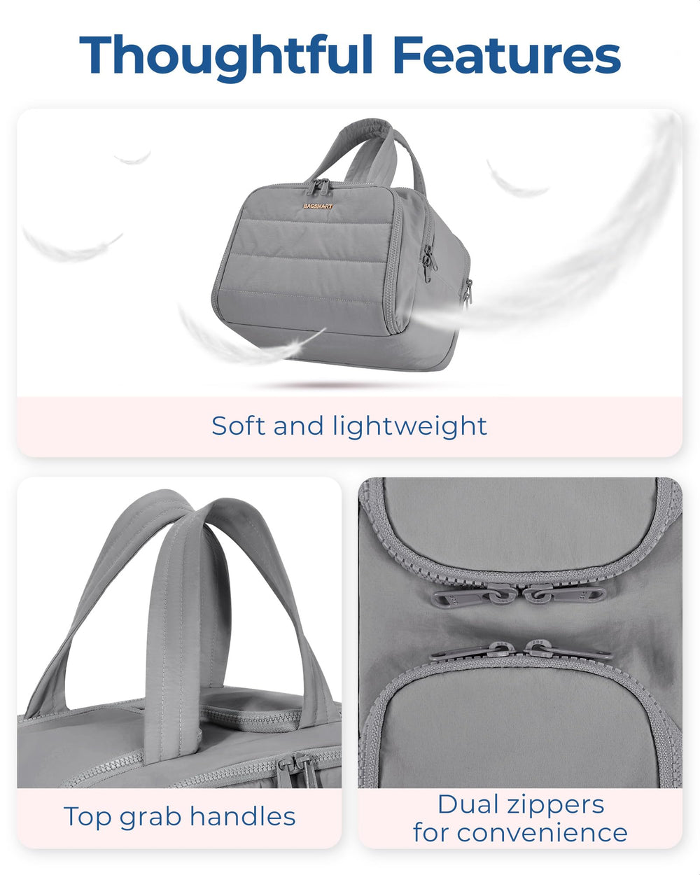 BAGSMART sac de voyage à grande capacité organise vos cosmétiques et essentiels.