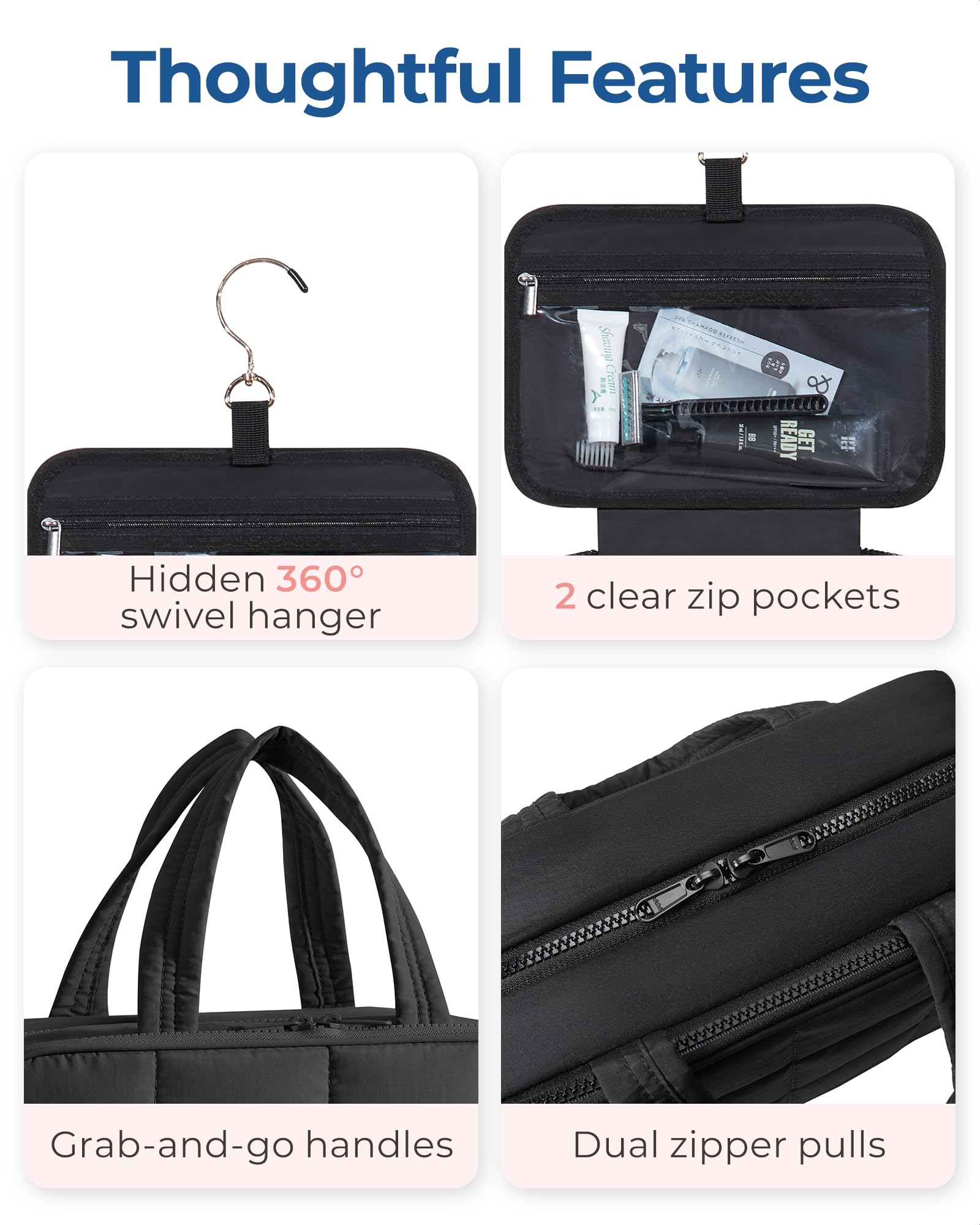 BAGSMART sac-toilette voyage interieur-elastiques maintiennent les flacons.