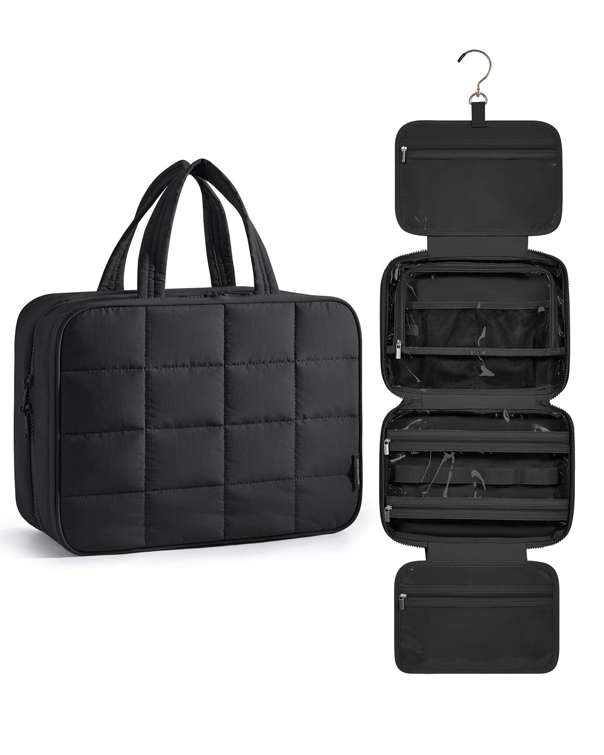 BAGSMART sac-toilette voyage avec organisateur-bijoux, rangement discret pour bijoux.