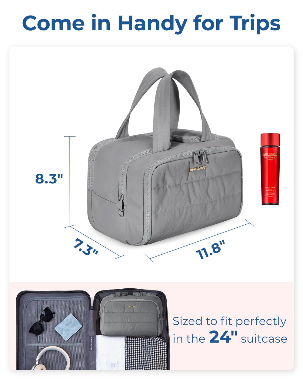 Poignée pratique BAGSMART pour transporter et poser le sac sans effort.