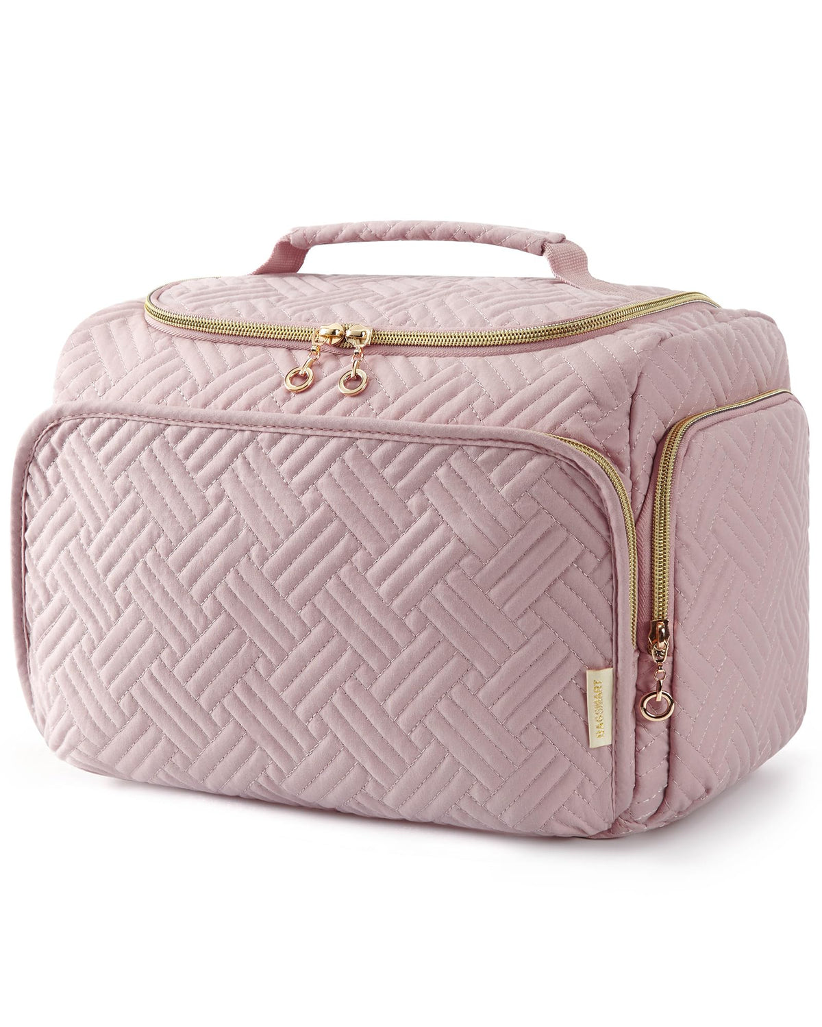 BAGSMART sac de toilette rose avec grande ouverture intérieur pour un accès rapide