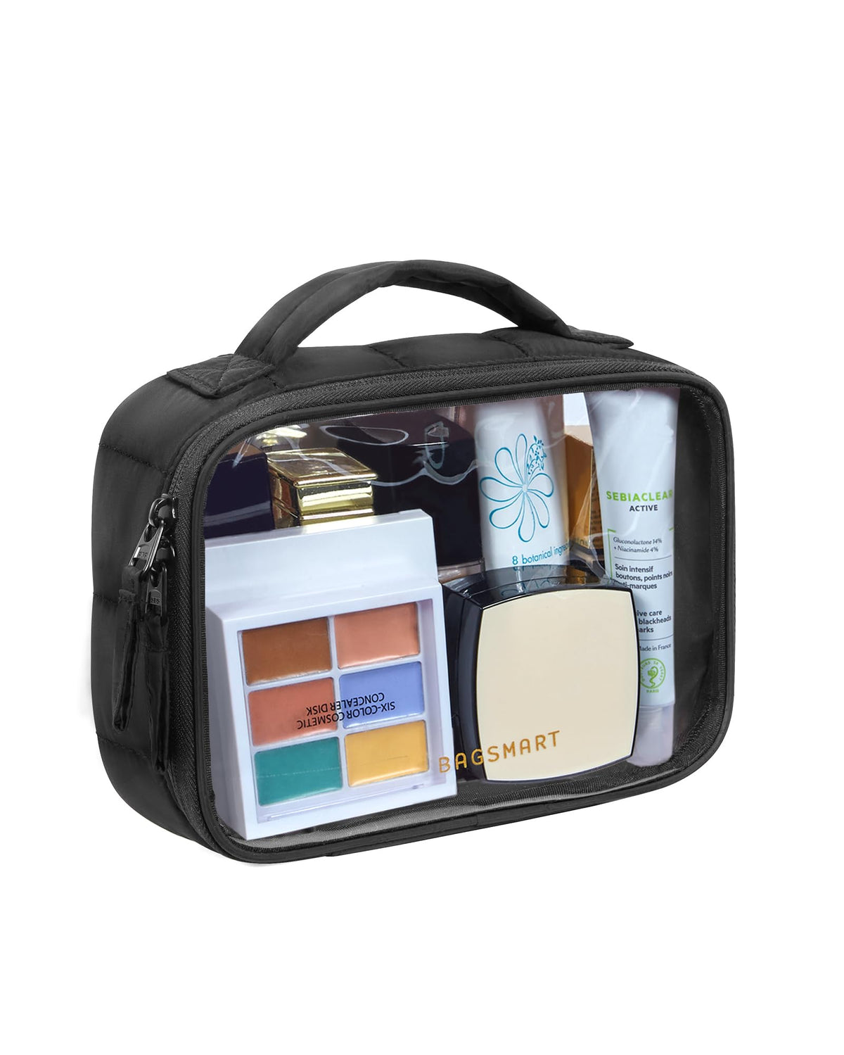 BAGSMART sac transparent pour liquides avec grande ouverture, pratique en voyage