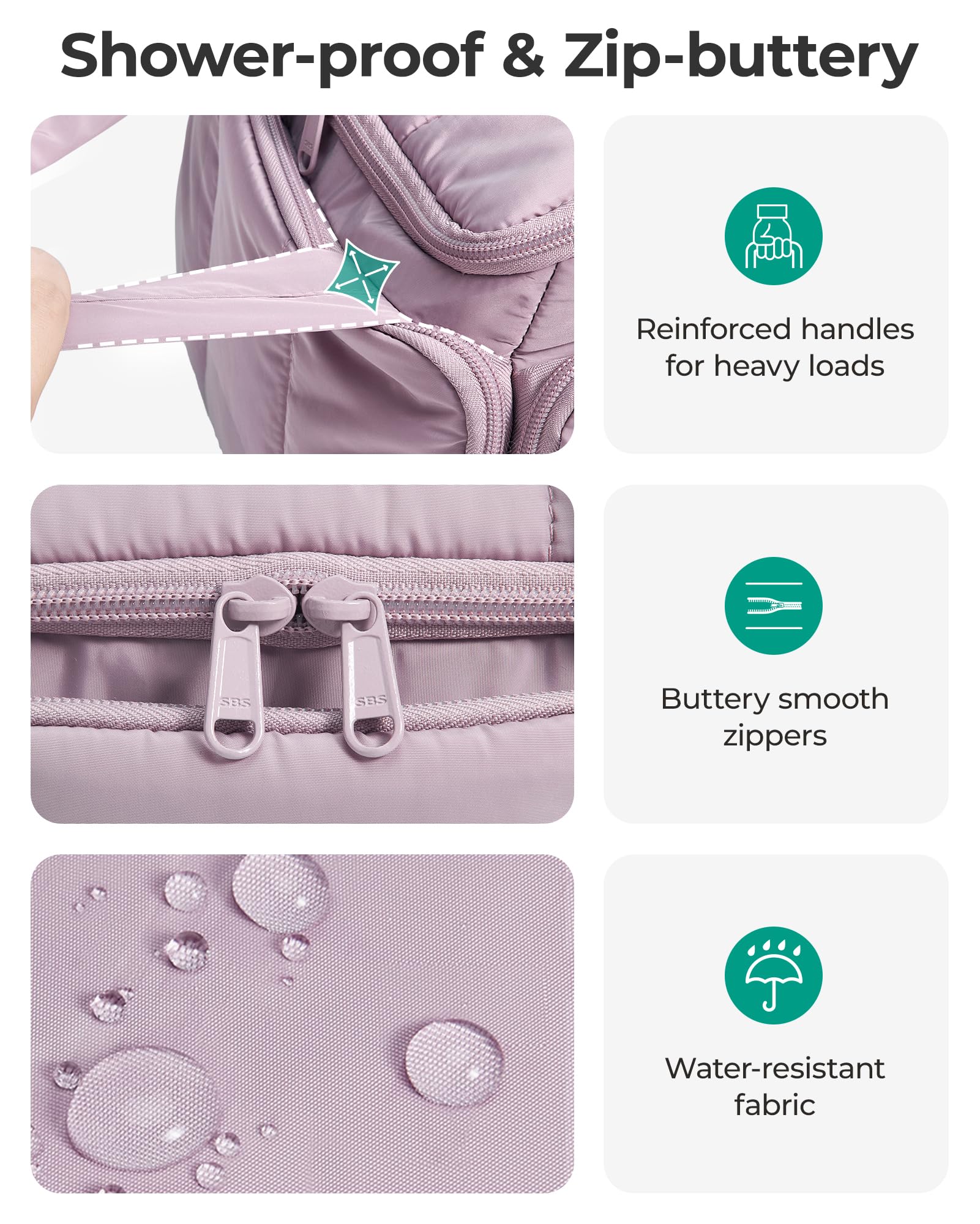 BAGSMART sac de toilette en action dans une valise, pratique au quotidien.
