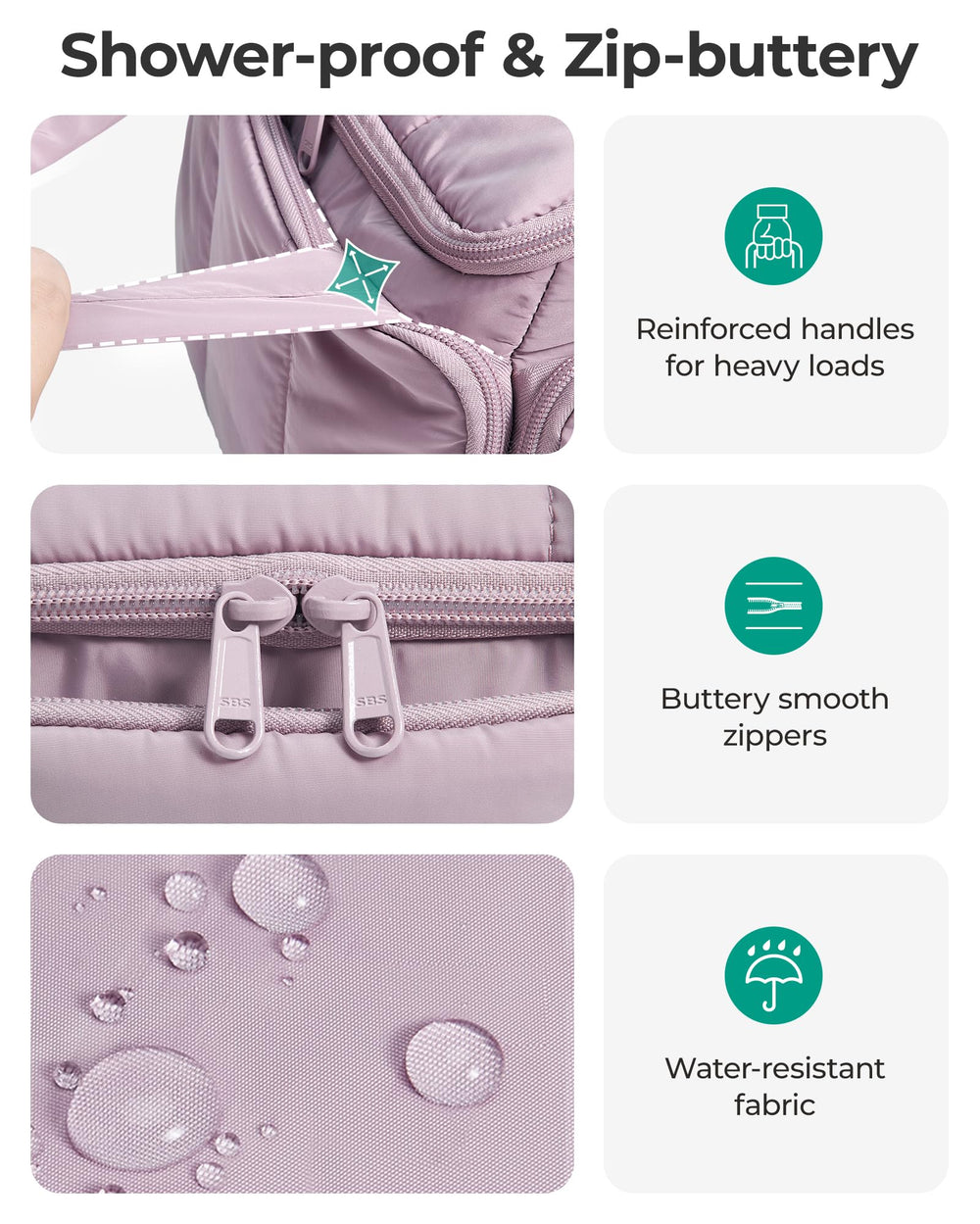 BAGSMART sac de toilette en action dans une valise, pratique au quotidien.