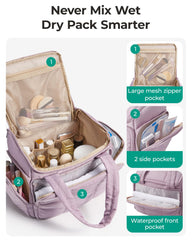 Intérieur BAGSMART avec six poches pour organiser cosmétiques et soins