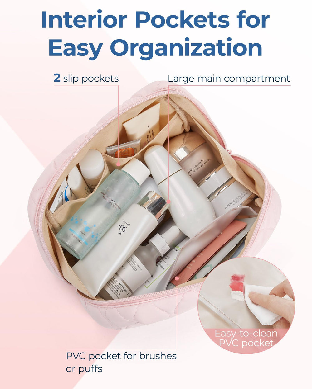BAGSMART trousse cosmétique spacieuse pour tout ranger.